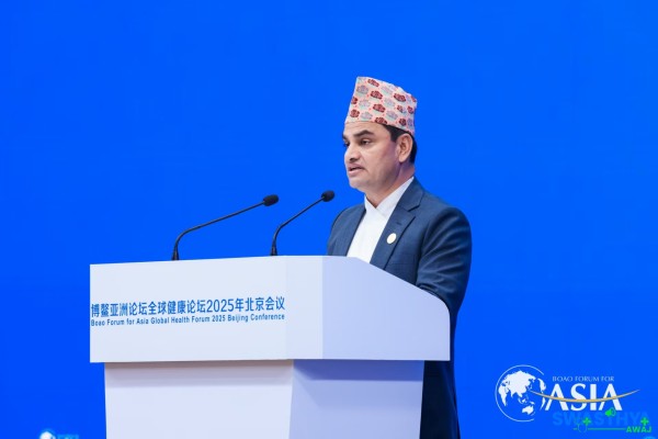 डिजिटल स्वास्थ्य र जलवायु संकट: मन्त्री पौडेलको बोआओ फोरममा सन्देश